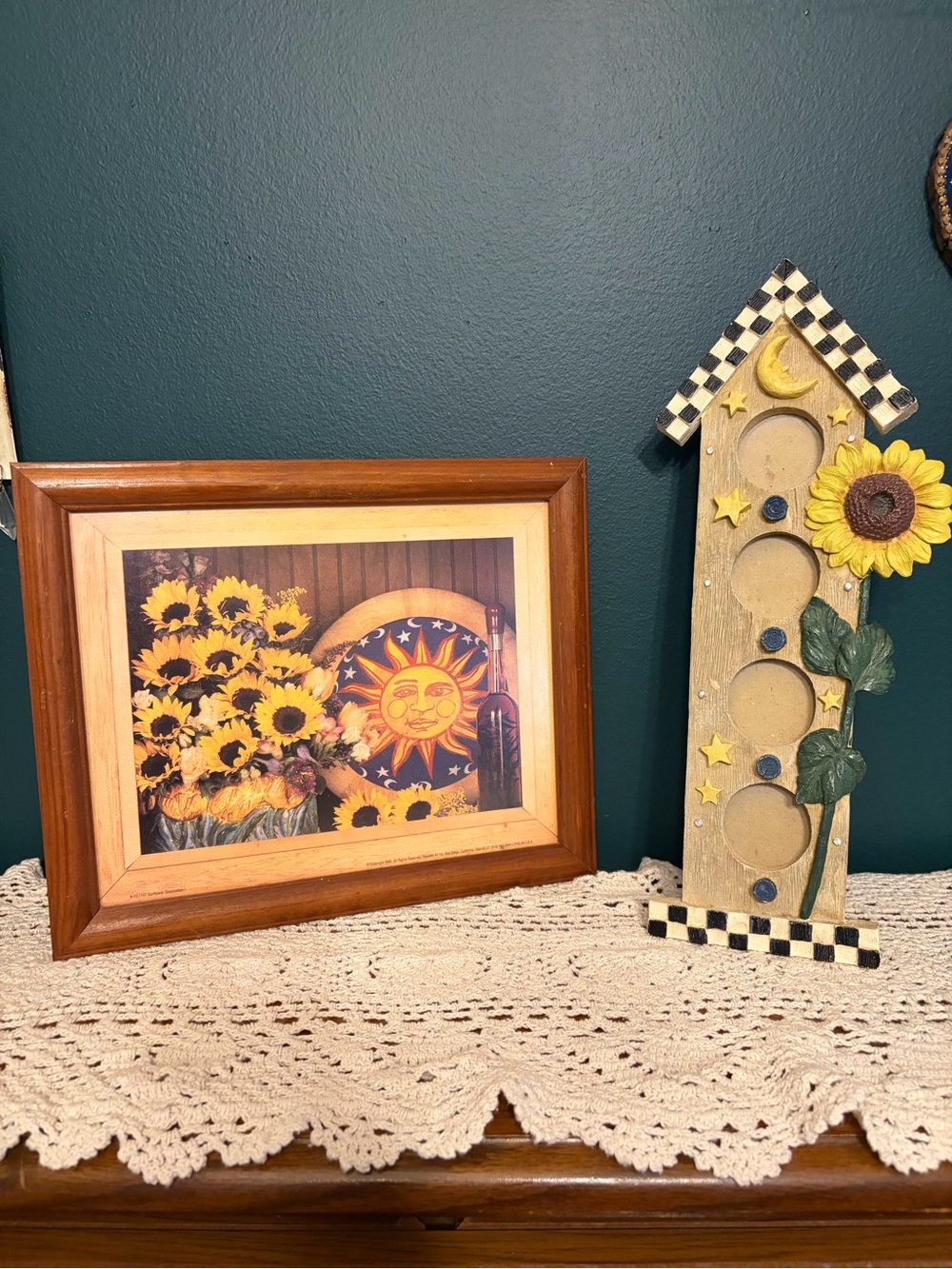 Vintage celestial sunflower decor